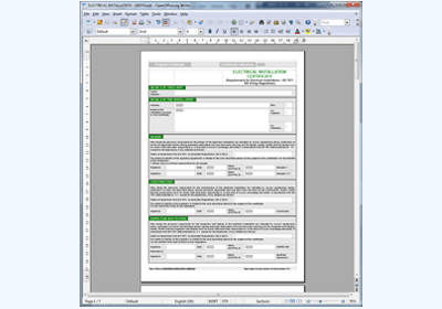 Electrical Installation Certificate form