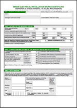 Minor Electrical Installation Works Certificate PDF